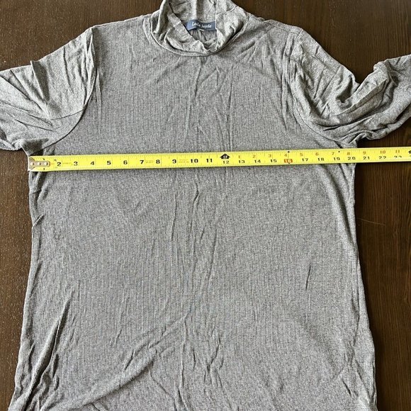Laila Jayde Tunic Womens Size Medium Mock Neck Pull On Gray Short Sleeve Ribbed - Picture 7 of 8